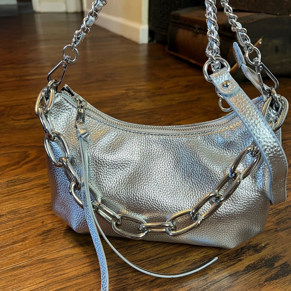 Silver Chain-Accent Women's Bag